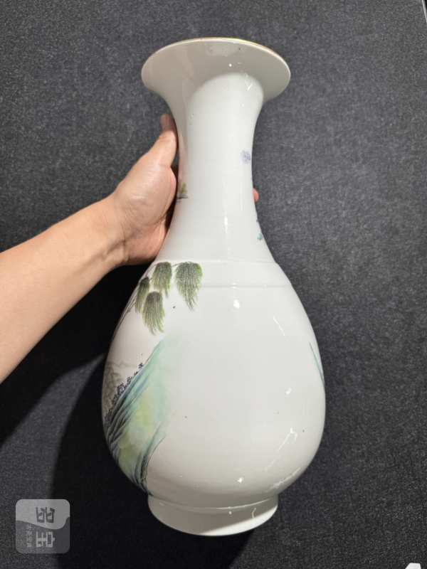 民国 粉彩群仙祝寿图瓶一对 - 图12